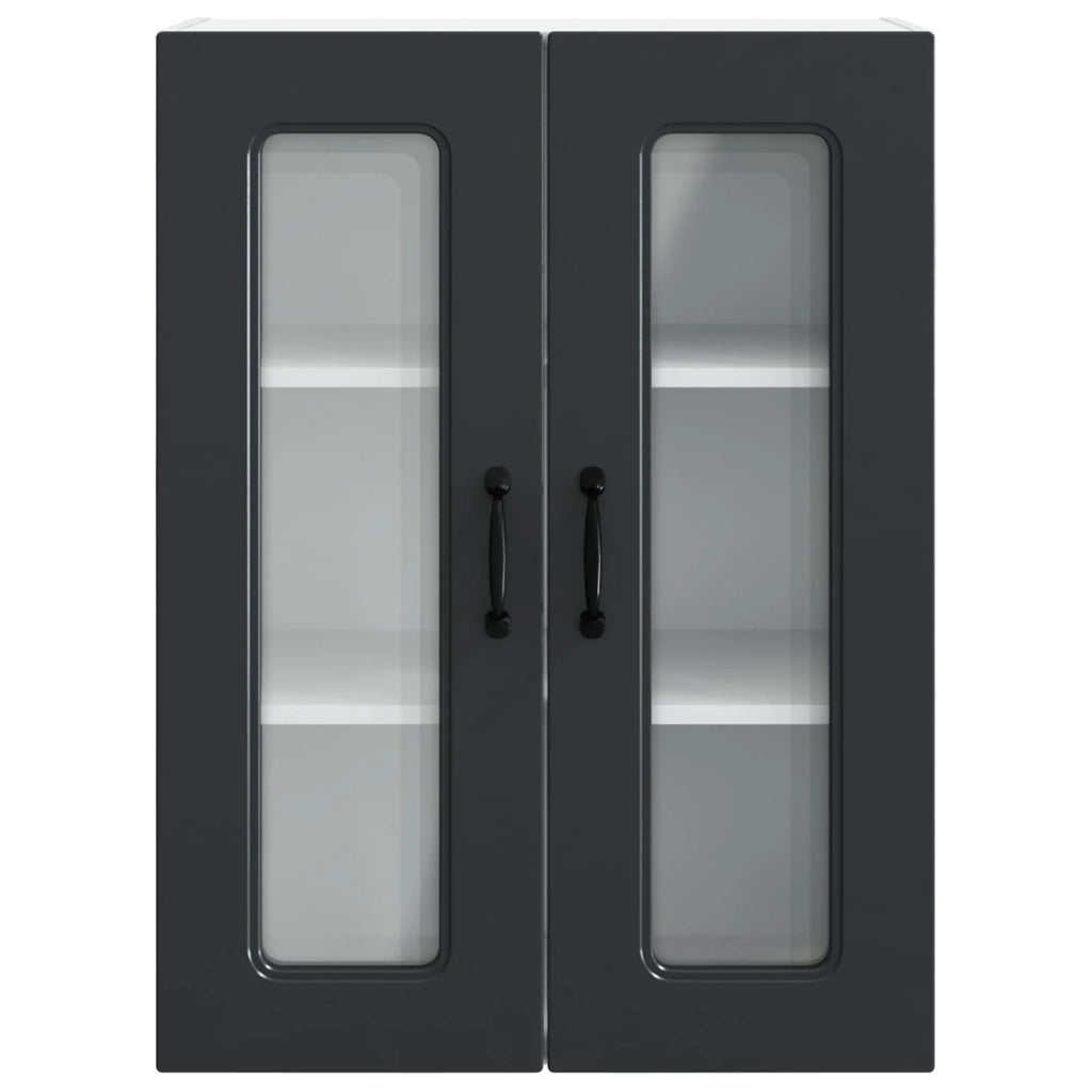 Mobile da cucina rettangolare con ampio spazio contenitivo 60 x 31 x 80 cm in legno composito nero 02_0053764