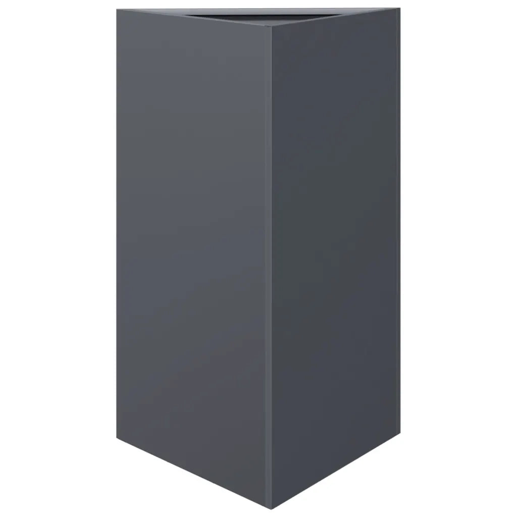 Fioriere 2 pz Antracite Triangolari 50x43x75 cm in Acciaio 851176