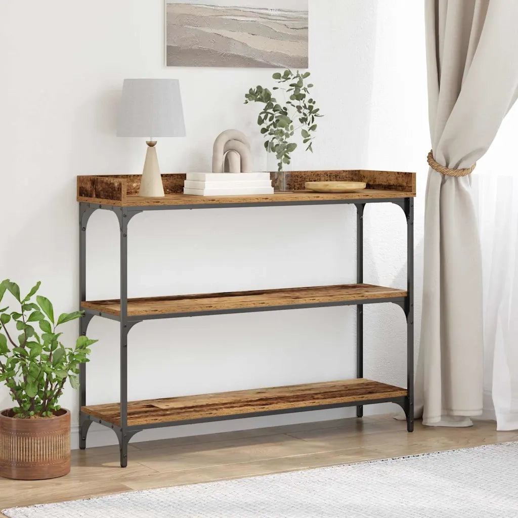 Tavolo Consolle con lo scaffale Legno vecchio 100 x 30 x 80 cm 863567