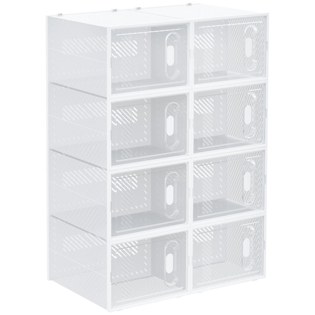 Armadio modulare per scarpe con 8 cubi e ante magnetiche ¨C zephmum ¨C 28x36x21 cm trasparente