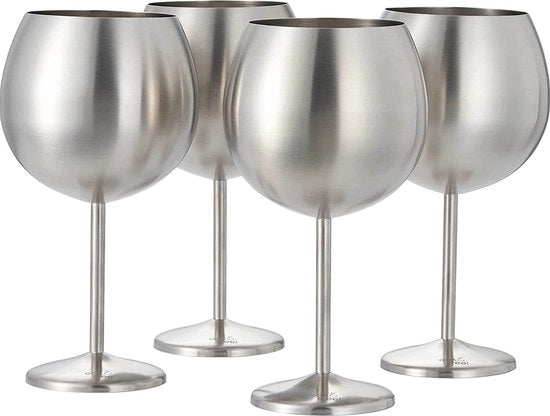 Calici da Vino in Acciaio Inossidabile - Stile Reale / Qualità Elevata - Perfetti per Casa, Ristoranti e Feste - Calici di Champagne \ Calici da Tonic Cocktail di Alta Qualità