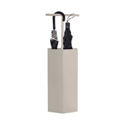 Ohm - Portaombrelli di Design 25x72x22 cm con Feritoia di Svuotamento acqua in Metallo Tortora
