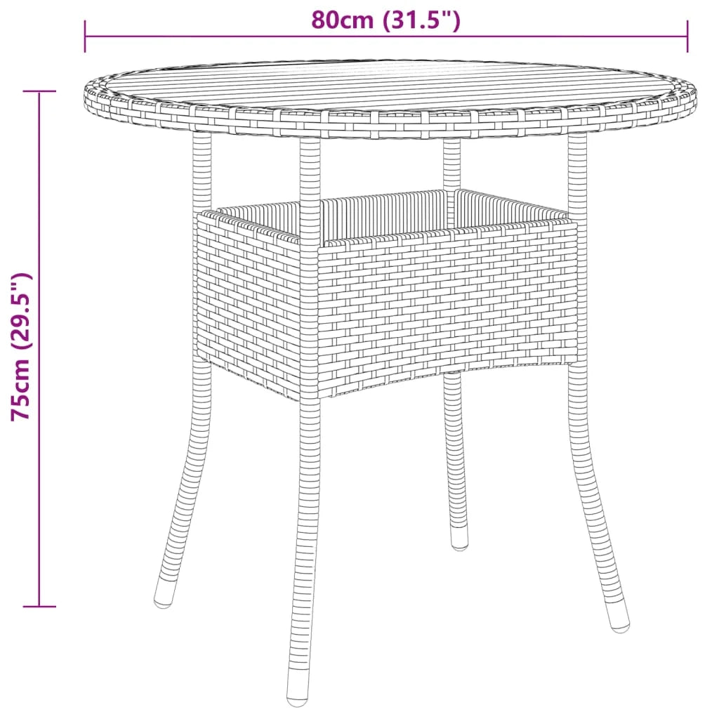Set da pranzo da giardino in resina nera 5 pezzi in vimini 02_0014595