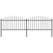 Recinzione Giardino Punta a Lancia (1,25-1,5)x3,4m Acciaio Nero