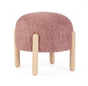 Sgabello Ø 45x38 cm Dalia in Bouclè Rosa Antico