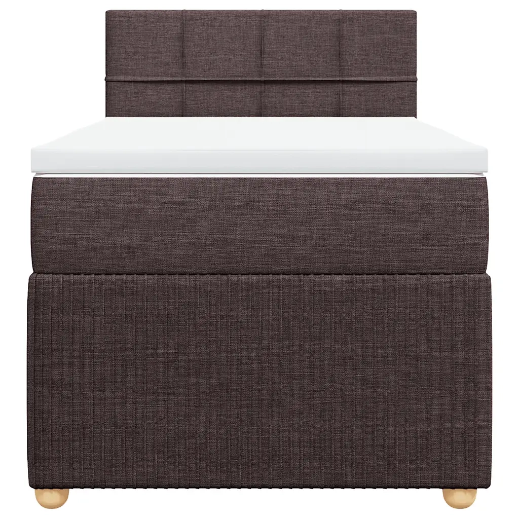Giroletto a Molle con Materasso Marrone Scuro 90x200 cm Tessuto 3287342