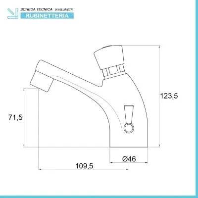 Miscelatore lavabo temporizzato a pulsante MCM ottone cromo