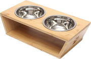 Bacini per gatti e cuccioli, vasca d'acqua elevata, supporto robusto in acciaio inossidabile, bacino elevato per animali domestici di alta qualità - 2 bacini.