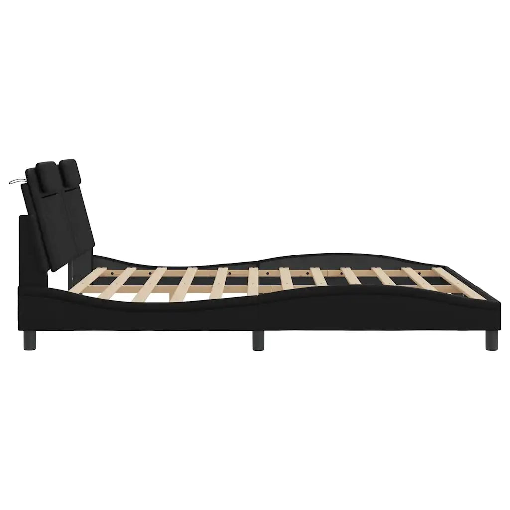 Giroletto Viana senza Materasso Nero 180x200 cm in Similpelle 3208110