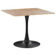 Tavolo da pranzo in legno chiaro con piano in MDF Nero Base in metallo 90 x 90 cm Tavolo da cucina industriale quadrato