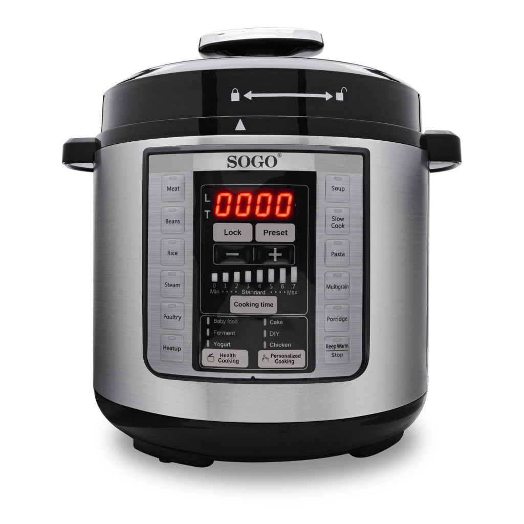 SOGO Pentola a Pressione Multifunzione 1000W con 18 Modalità  di Cottura, Funzione Yogurt e Accessori Inclusi