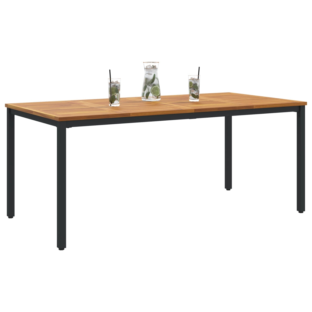 Tavolo da giardino  180x90x75 cm in legno massello di acacia e metallo