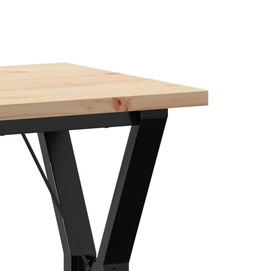 Tavolo da Pranzo Telaio a Y 50x50x75,5 cm Legno Pino e Acciaio 3282779