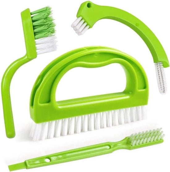 Set di spazzole per pulizia di giunti e piastrelle - Bagno e cucina - Spazzole a griglia - 4 pezzi