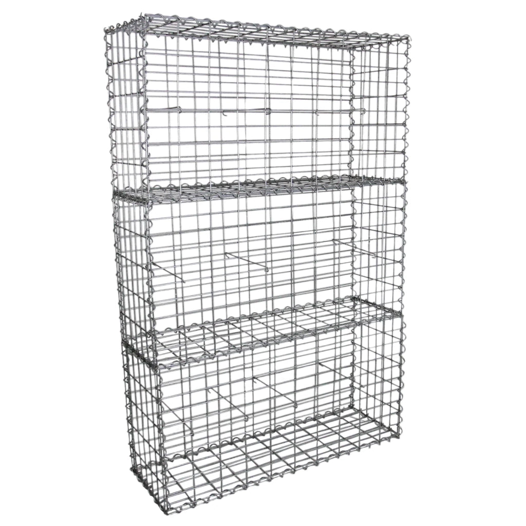Gabbioni in Acciaio Galvanizzato 100x50x30cm Set 6 per Giardino