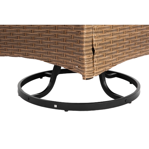 Set 3 Pezzi da Giardino con 2 Sedie a Dondolo Girevoli e Tavolino ¨C MINIMAL ¨C Polyrattan Marrone
