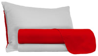 Set Lenzuola Sopra Sotto e Federe Doubleface Rosso/Grigio Chiaro Singolo