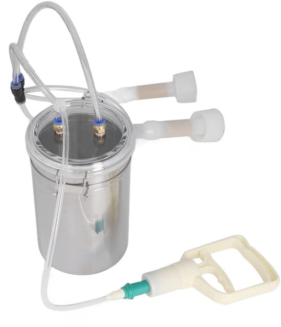 Macchina per il latte portatile 2 Litri - Melkatore in acciaio inossidabile per capre - Elevata potenza di aspirazione - Coperchio trasparente - Utilizzo duraturo