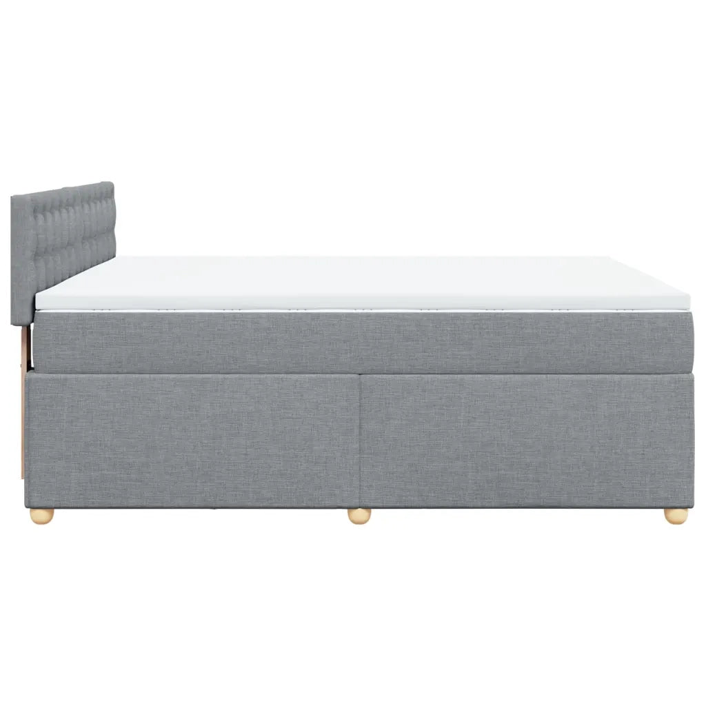 Giroletto a Molle con Materasso Grigio Chiaro160x200 cm Tessuto