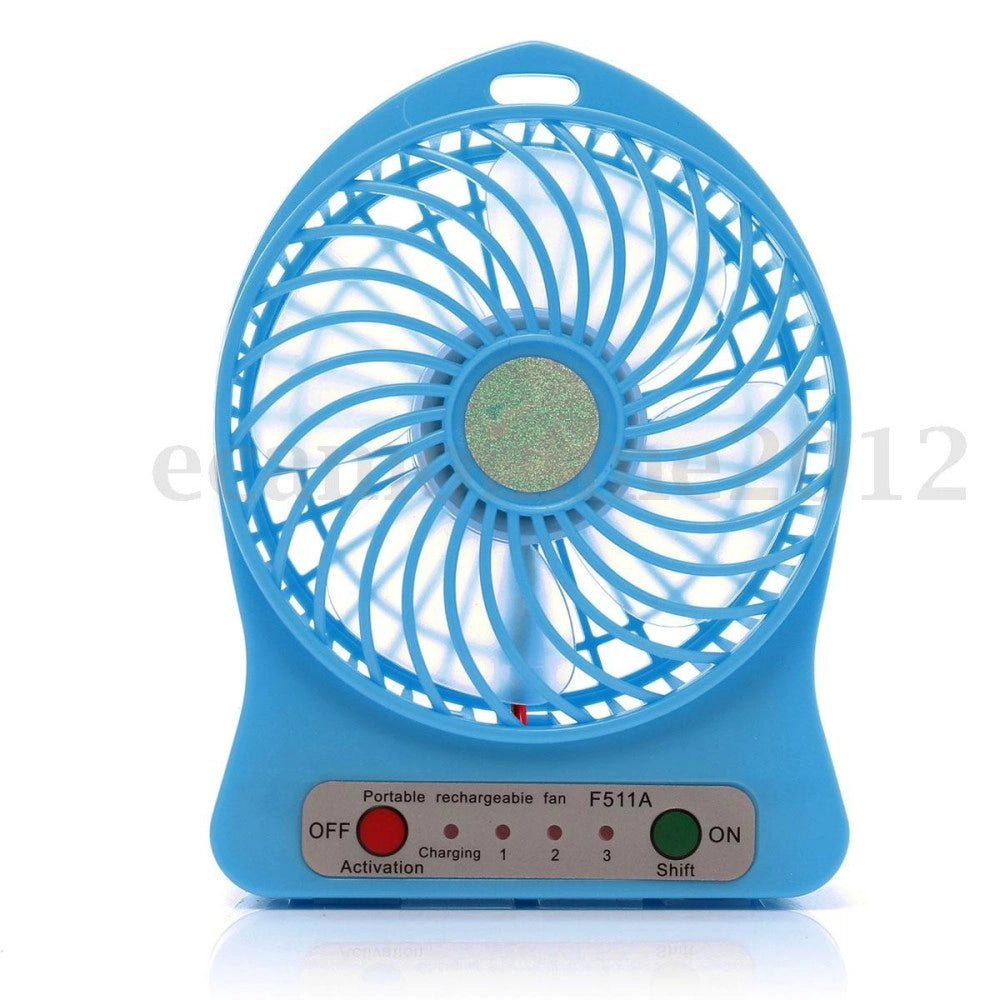 Trade Shop - Mini Ventilatore Portatile Usb O Batterie Ventole Ufficio Casa Auto -