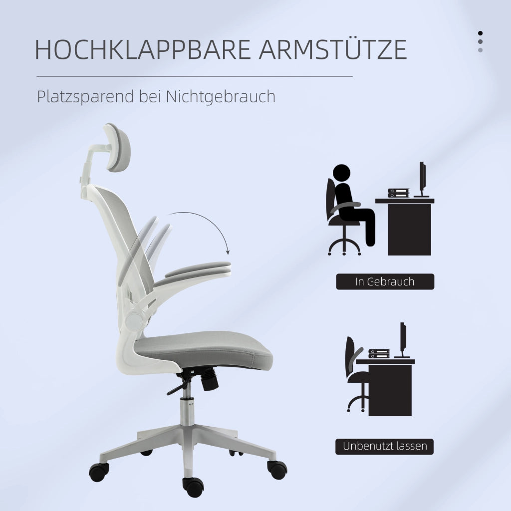 Sedia da ufficio ergonomica ¨C Xylo ¨C schienale alto con supporto lombare poggiatesta braccioli grigio
