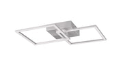 Plafoniera moderna grigio alluminio quadri LED 20W RL