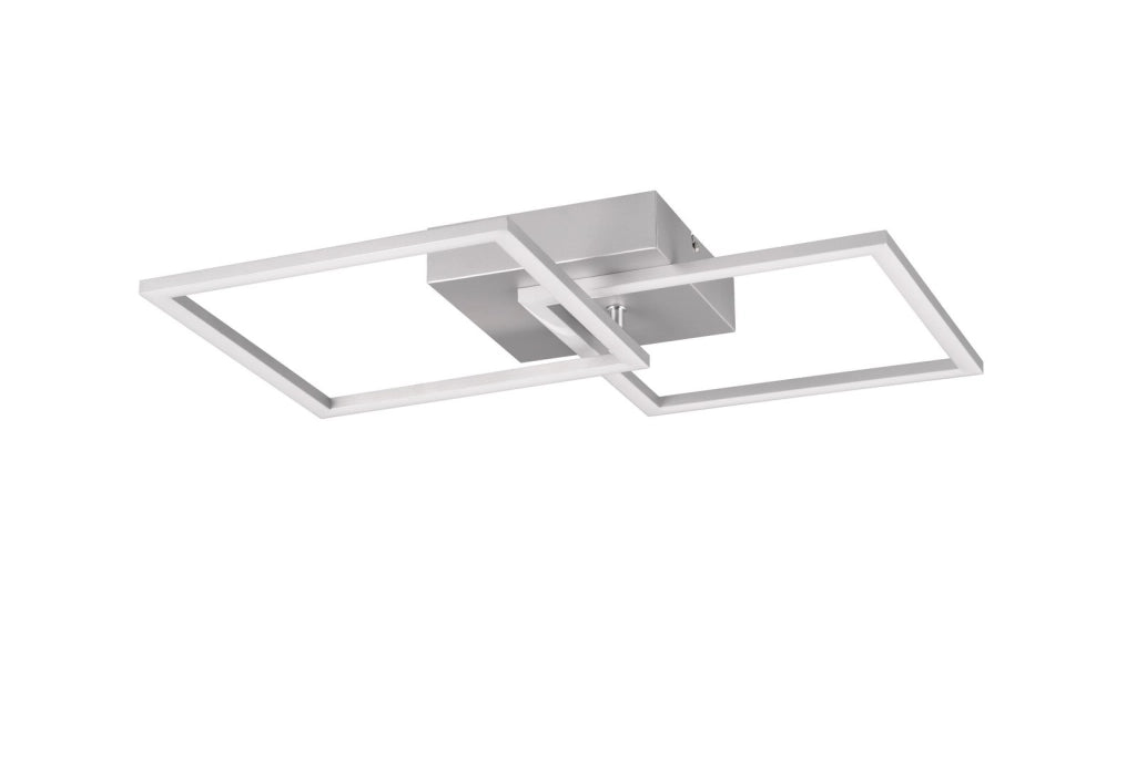 Plafoniera moderna grigio alluminio quadri LED 20W RL