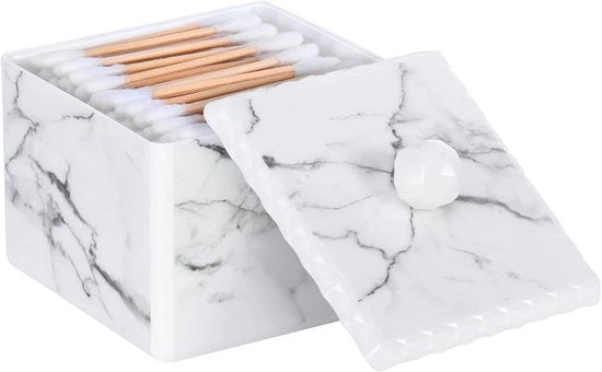 Organizzatore per Cosmetici e Scatola di Archiviazione per Spazzole in Stile Marmo