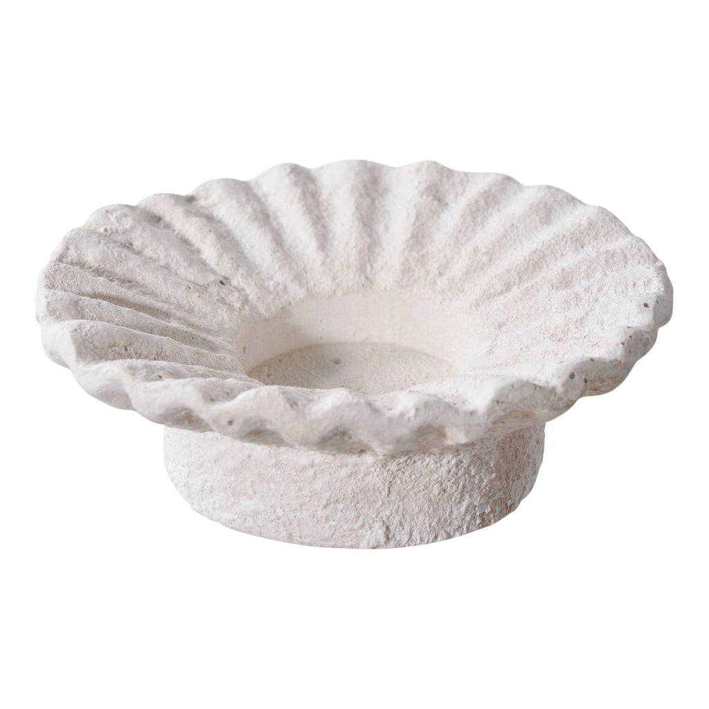 Portacandela Rachi, Bianco, Cemento, 11,1x11,1x4,3 cm