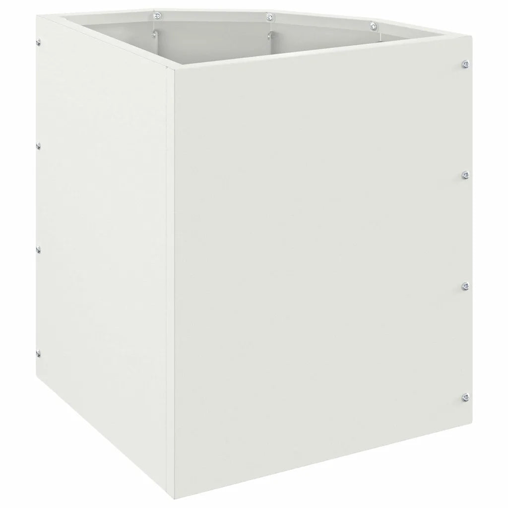 Fioriera angolare moderna ottimizzata per esterno 30 x 30 x 35 cm in acciaio bianco 02_0052895