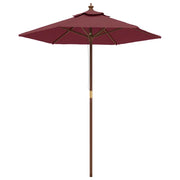 Ombrellone da giardino con palo in legno 196 x 231 cm rosso bordeaux 02_0008347