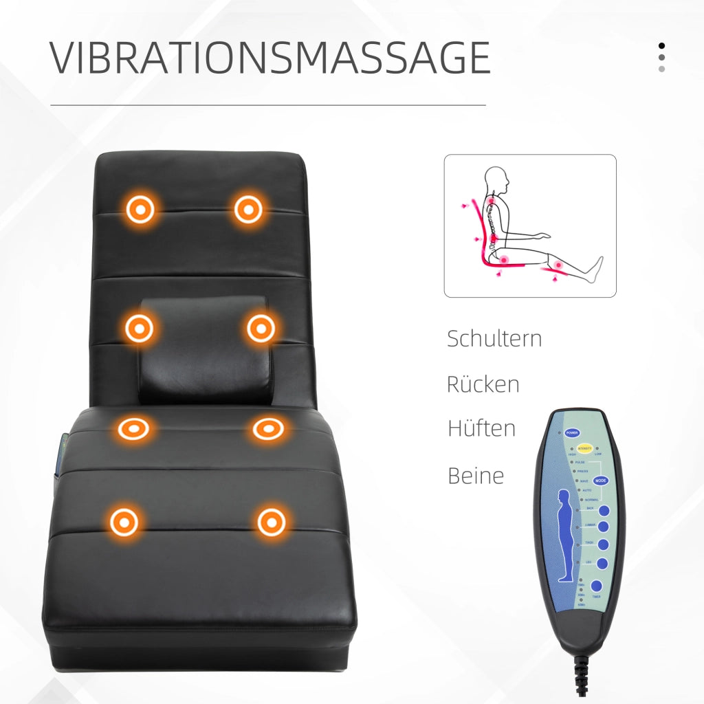 Poltrona Relax Elettrica Massaggiante con Zero-G Design ¨C Minimal ¨C Tessuto Similpelle Nero