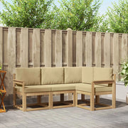 Set di divani da esterno con cuscino 4 pcs Bianco e Beige