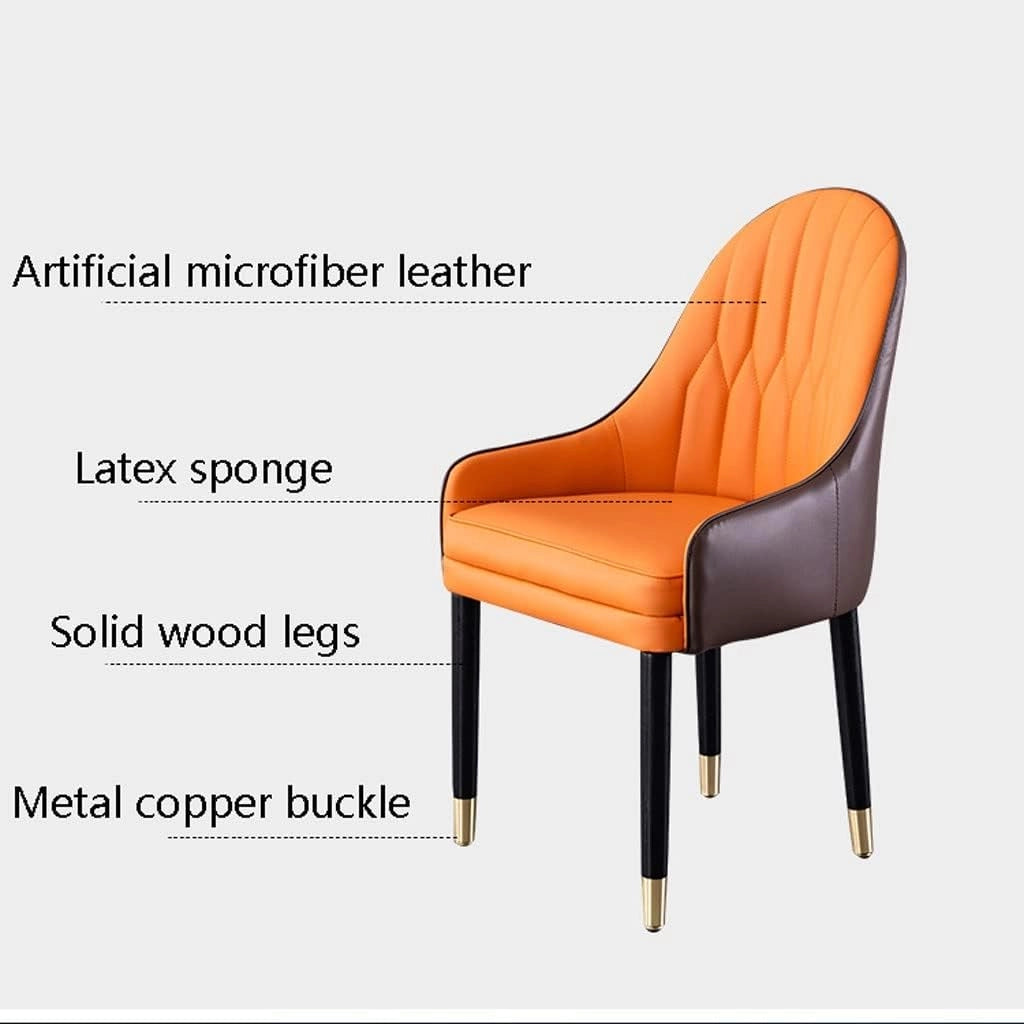Set di 4 sedie da pranzo in pelle di microfibra, con schienale ergonomico e gambe in legno di faggio per bancone, salone, reception, cucina