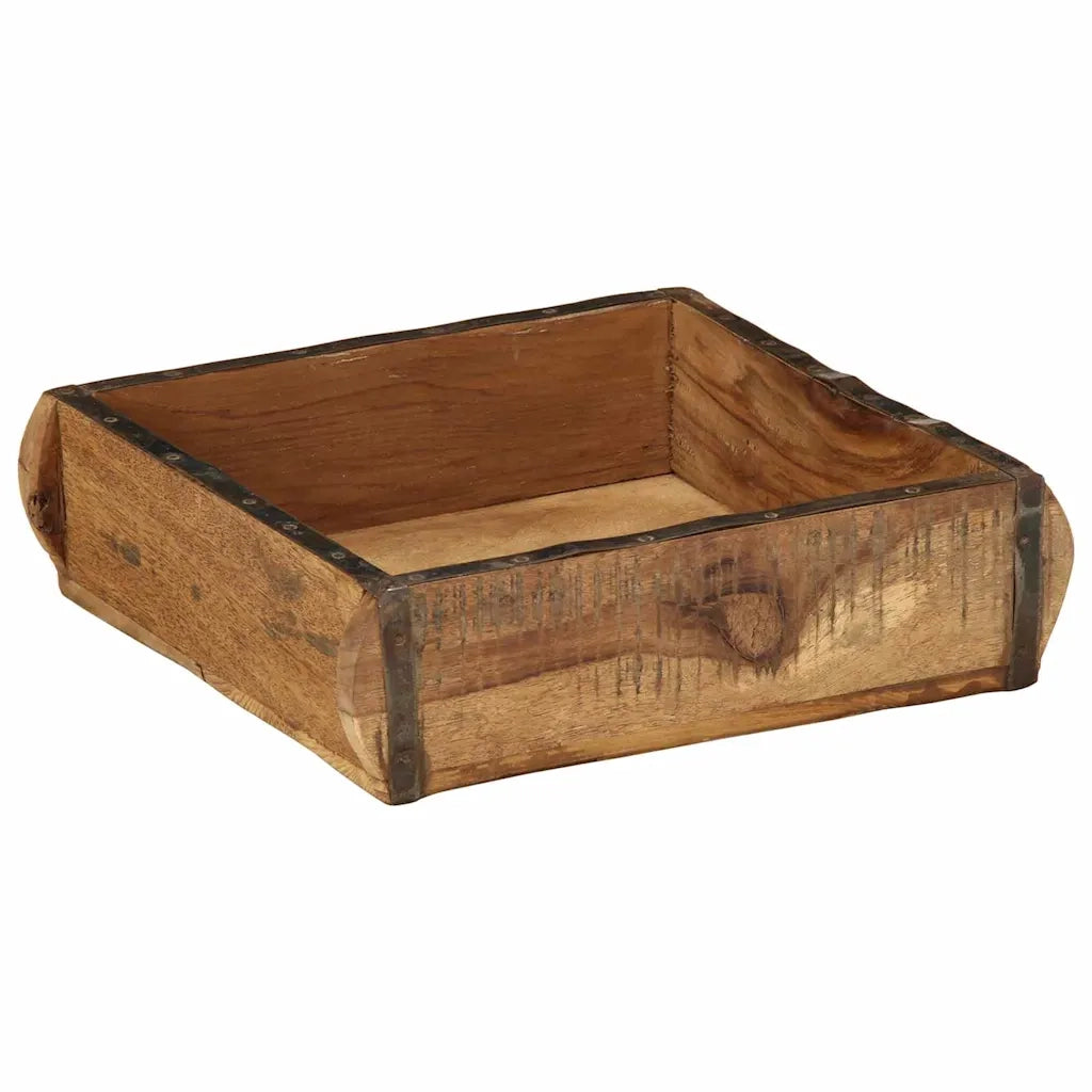 Vassoio 4 pz Marrone 29 x 31 x 10 cm Legno Recuperato Massello CFW2565221
