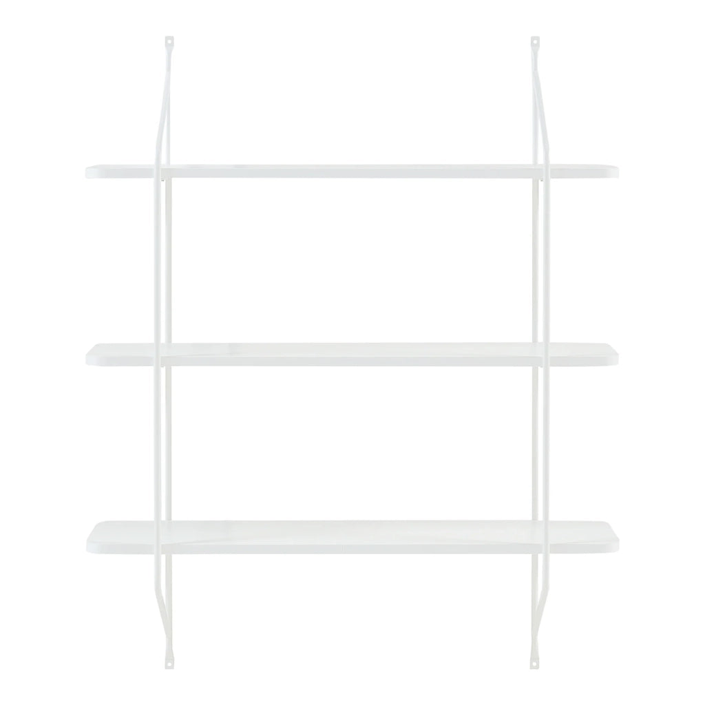 Scaffale dal design senza tempo per soggiorno/camera da letto mobiletto portaoggetti da parete 100 x 80 x 21 cm bianco 03_0011304