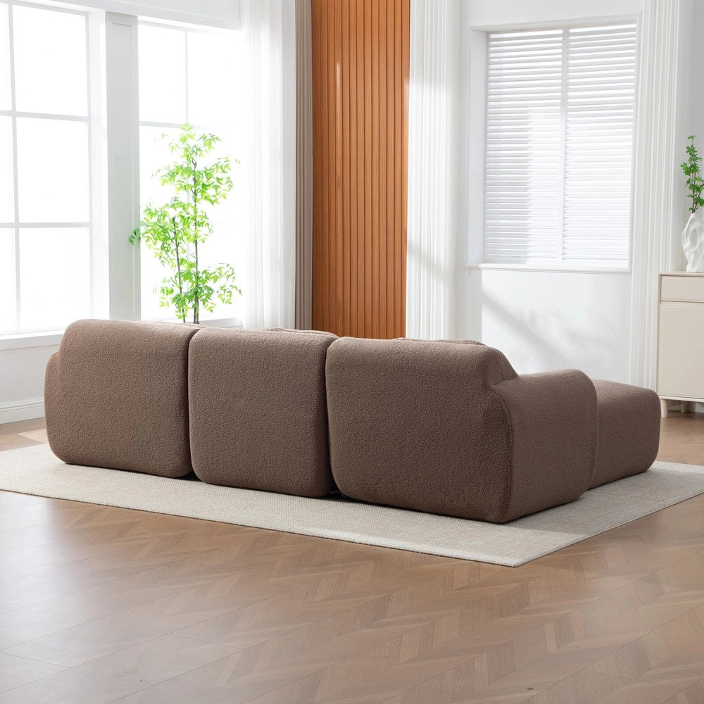 Divano Modulare in Tessuto Chenille ¨C MINIMAL ¨C Beige, Schiumato 30D