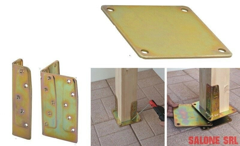 PIASTRA ANCORAGGIO PER PILASTRI LEGNO PZ.4 MM.185X150 SPESSORE MM.4