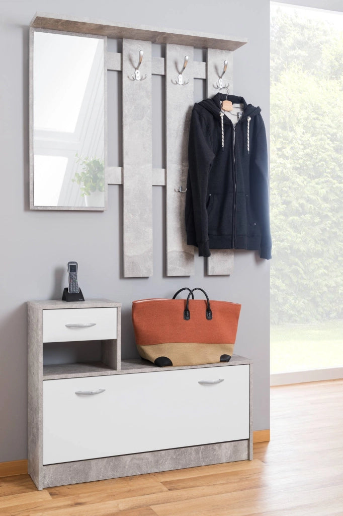 Irone, Mobile da Ingresso Colore Ante Grigio, 100x25x180h cm Grigio