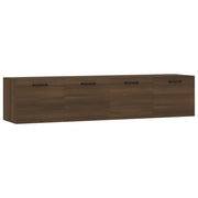 Armadietto a Muro | Mobili Parete 2 pz Rovere Marrone 60x36,5x35 cm in Multistrato