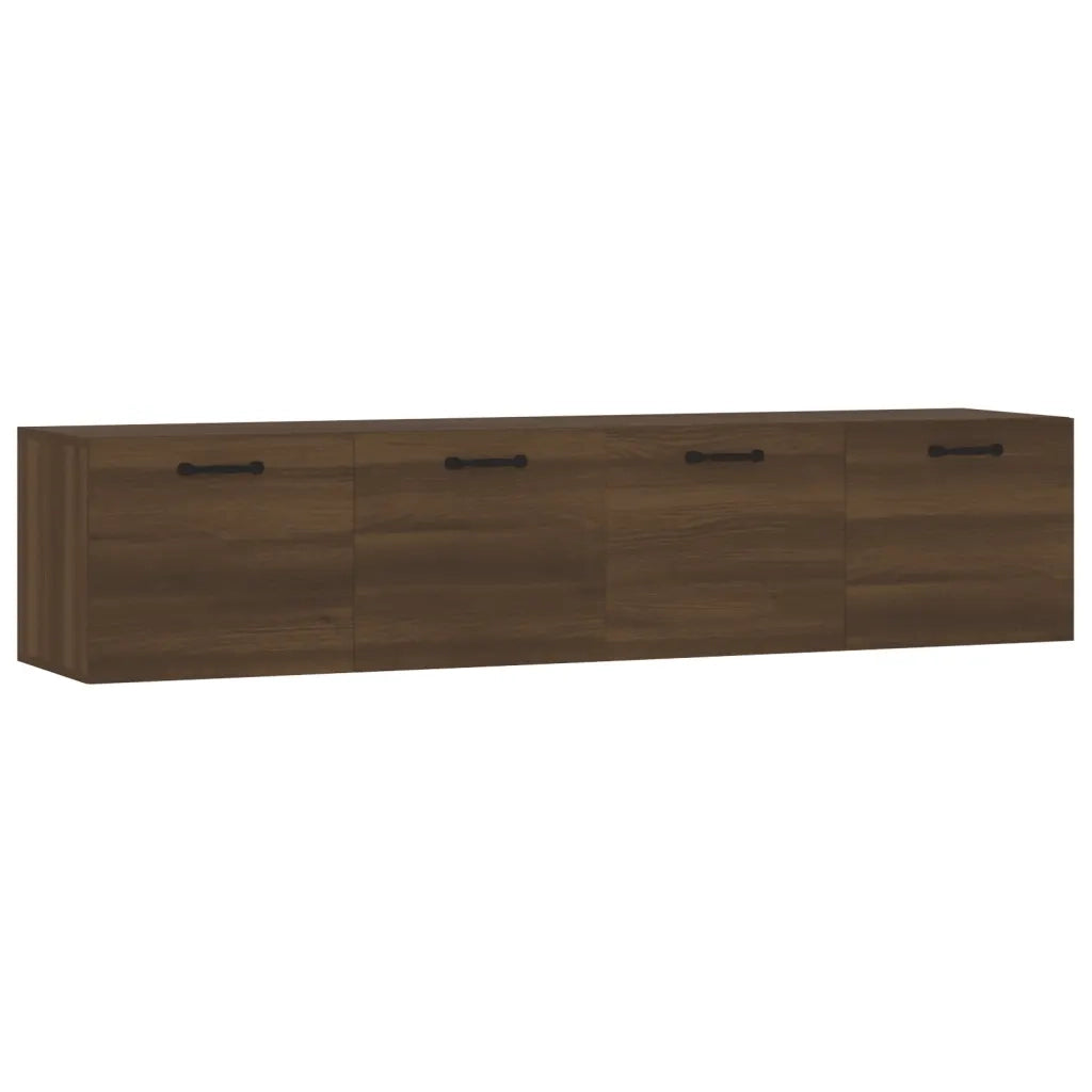 Armadietto a Muro | Mobili Parete 2 pz Rovere Marrone 60x36,5x35 cm in Multistrato