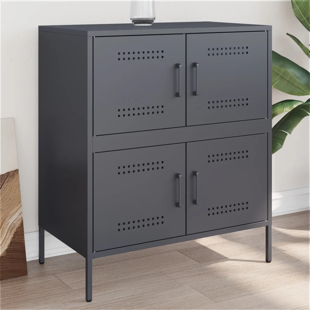 Credenza-Buffet-Armadio da cucina Antracite 68x39x79 cm in Acciaio