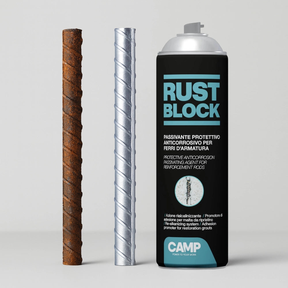 Rust block passivante spray per protezione armature 500 ml kit 3 pezzi