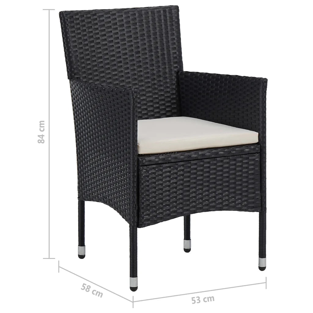 Set Mobili da Pranzo per Giardino 5 pz Nero 3072111