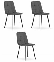 Sedia Valora PYRA in velluto grigio scuro, design moderno x3