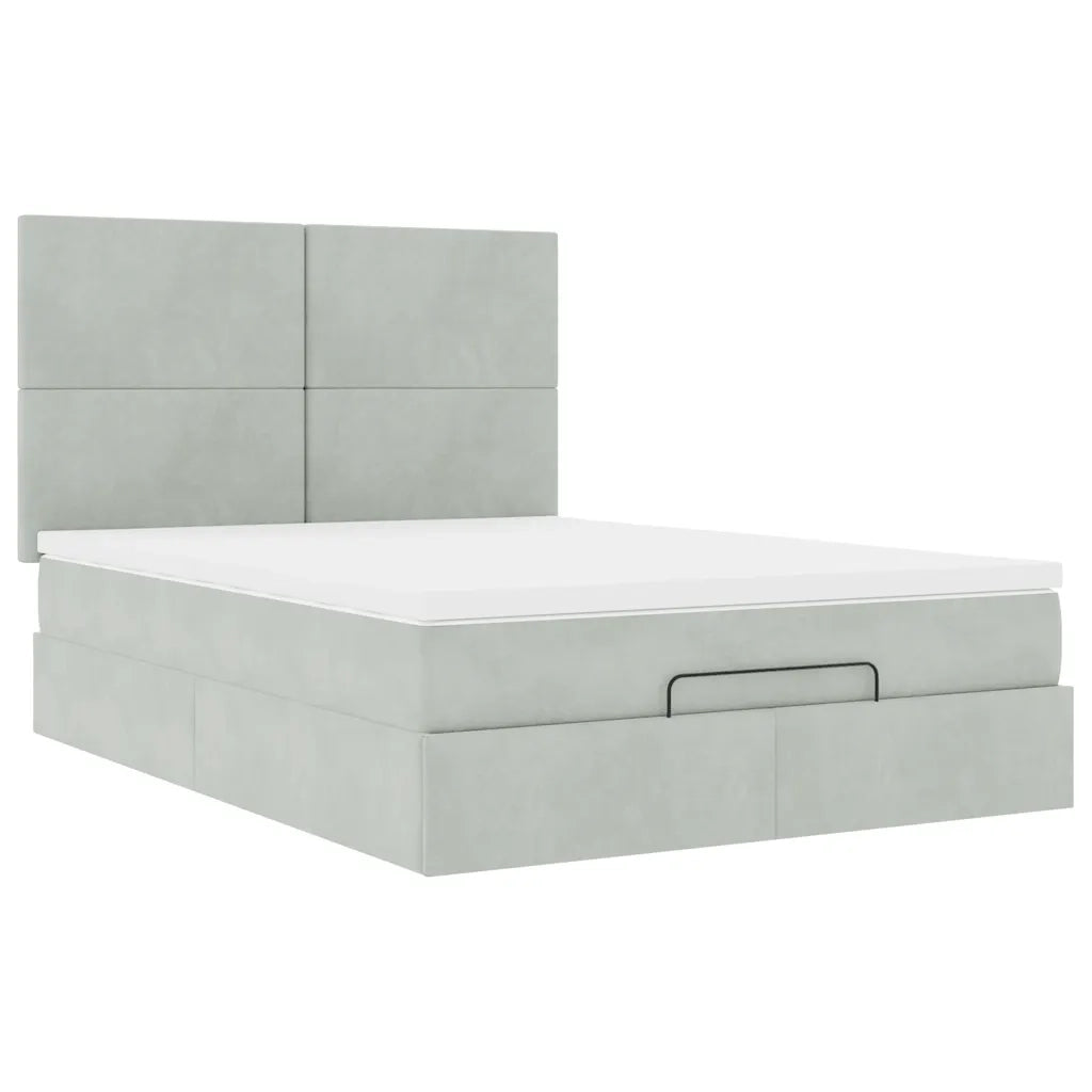 Struttura Letto Pouf con Materassi 140x190 cm Velluto 3313397