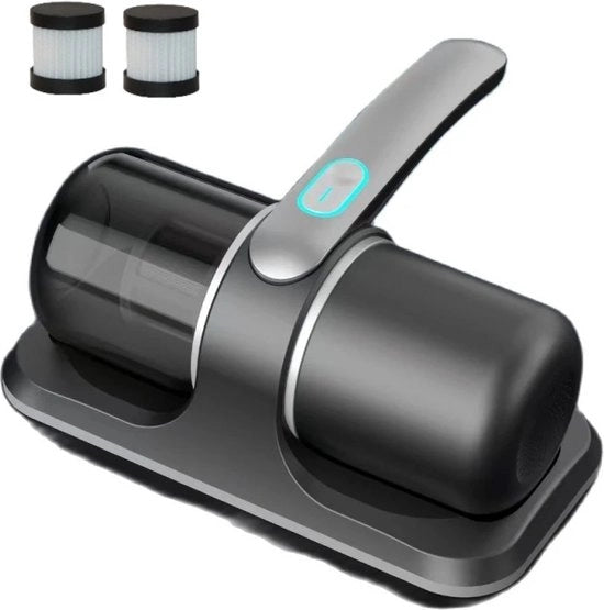 Aspiratore di letto - Aspiratore manuale - Aspiratore di letto - Pulitore di letto - Aspiratore di acari - Luce UV - Senza fili - Grigio