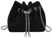 Borsa a Tracolla con Glitter e Pailletten per Donna Clutch Piccola Borsa a Tracolla per la Sera Borsa per Matrimonio Festa di Natale Festa Notturna Nero