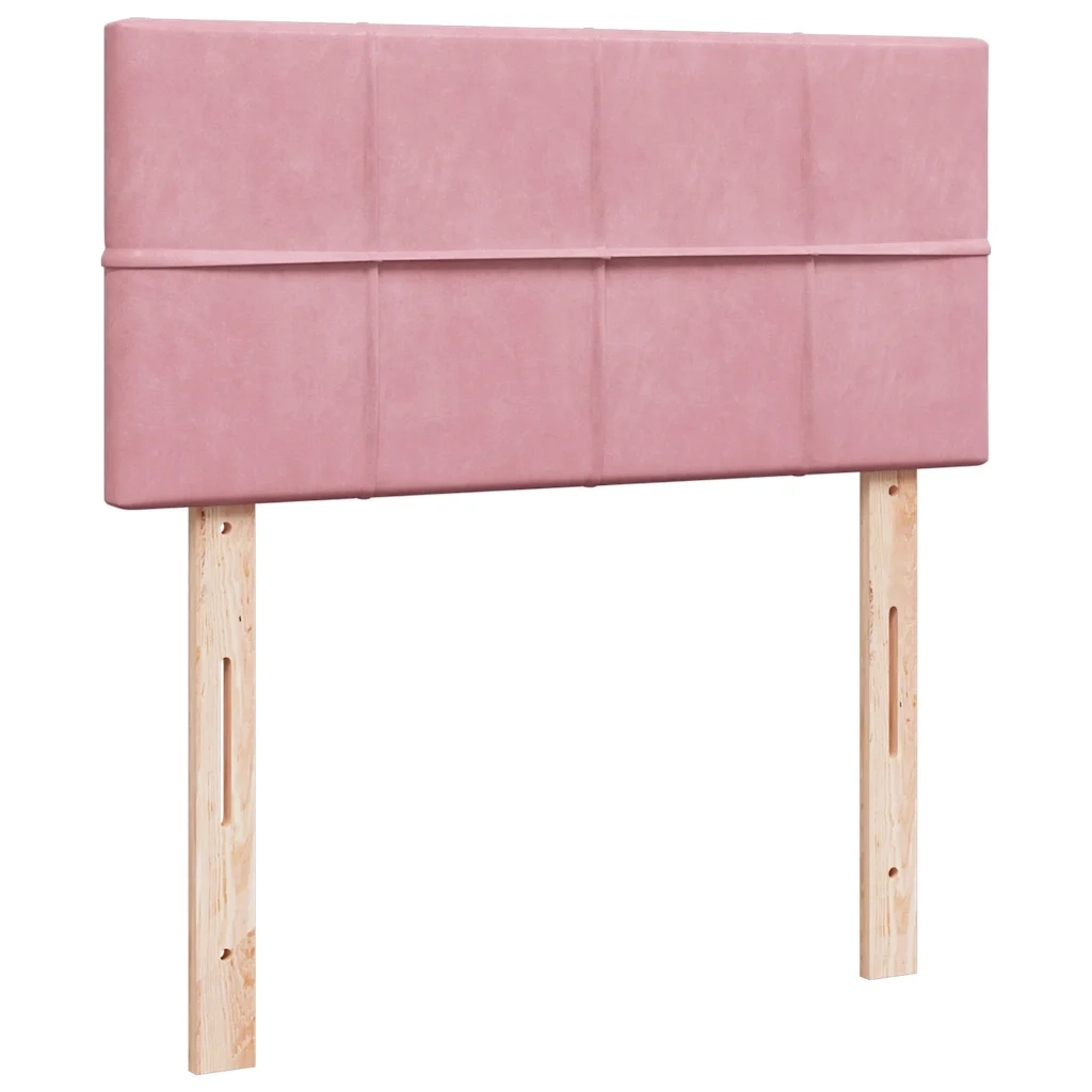 Giroletto a Molle con Materasso Rosa 80x200 cm in Velluto