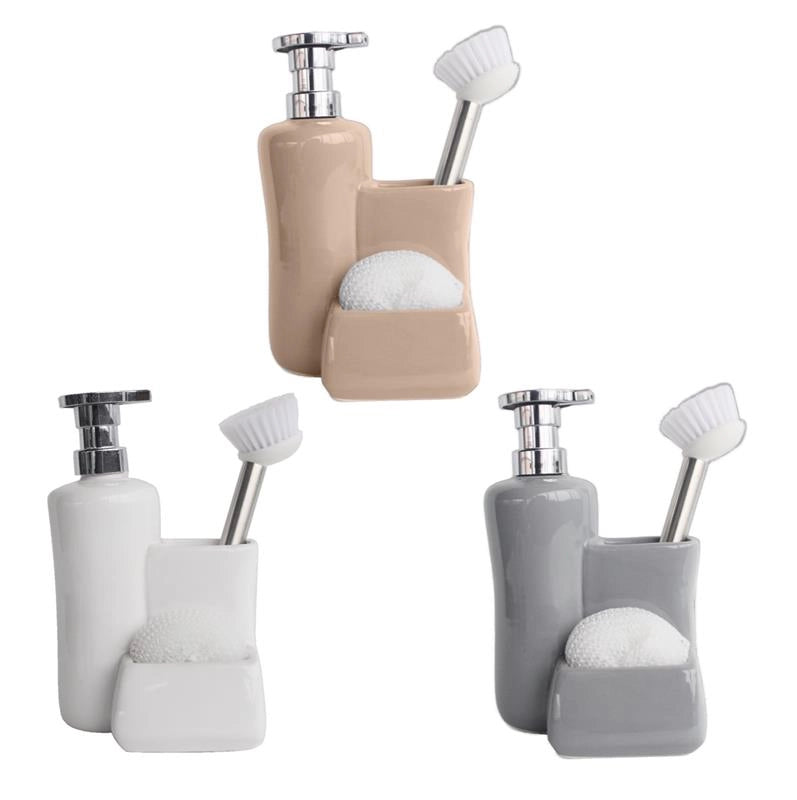 MA MAISON DISPENSER GLOSSY CON SPAZZOLA CON DOSASAPONE + SPAZIO RIPONI SPUGNETTA